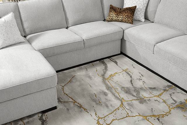 Catania Gray 6 Pc Sleeper Sectional Living Room - Thumbnail - Image 8
