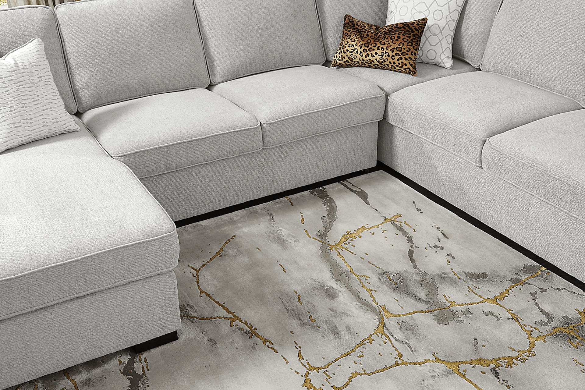Catania Gray 6 Pc Sleeper Sectional Living Room - Image 8