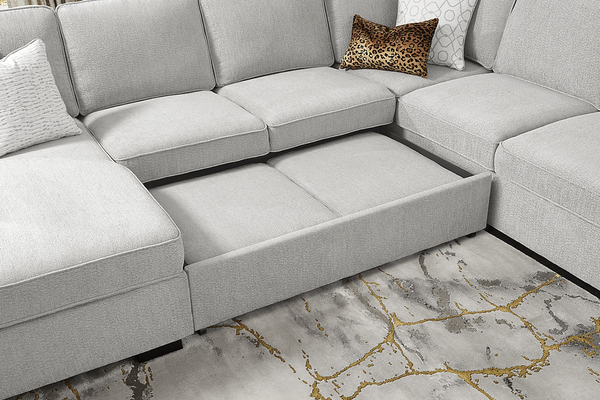 Catania Gray 6 Pc Sleeper Sectional Living Room - Image 11
