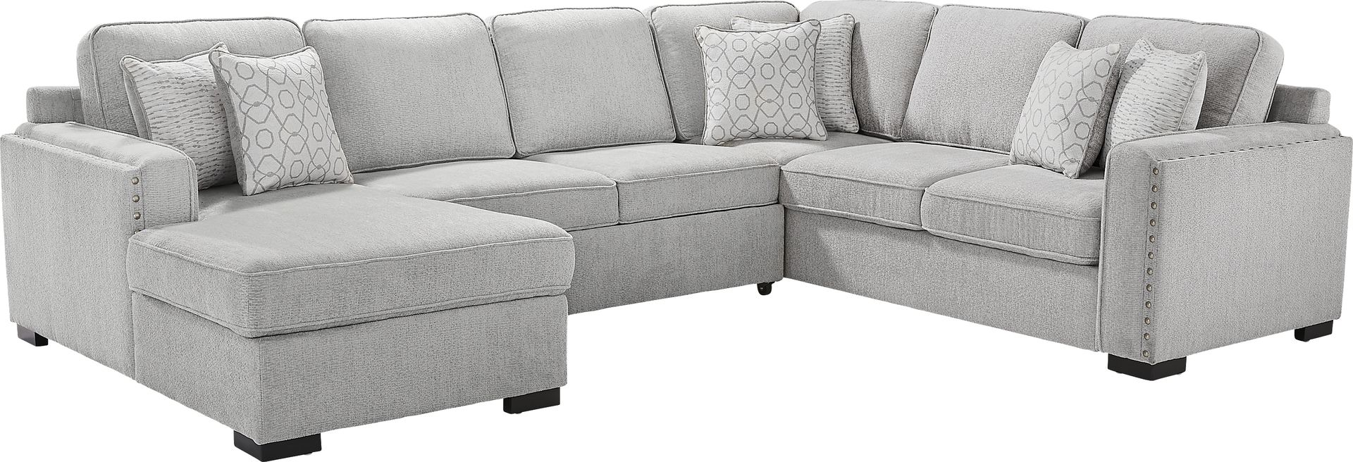Catania Gray 6 Pc Sleeper Sectional Living Room - Image 2
