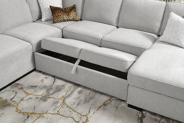 Catania Gray 6 Pc Sleeper Sectional Living Room - Thumbnail - Image 12