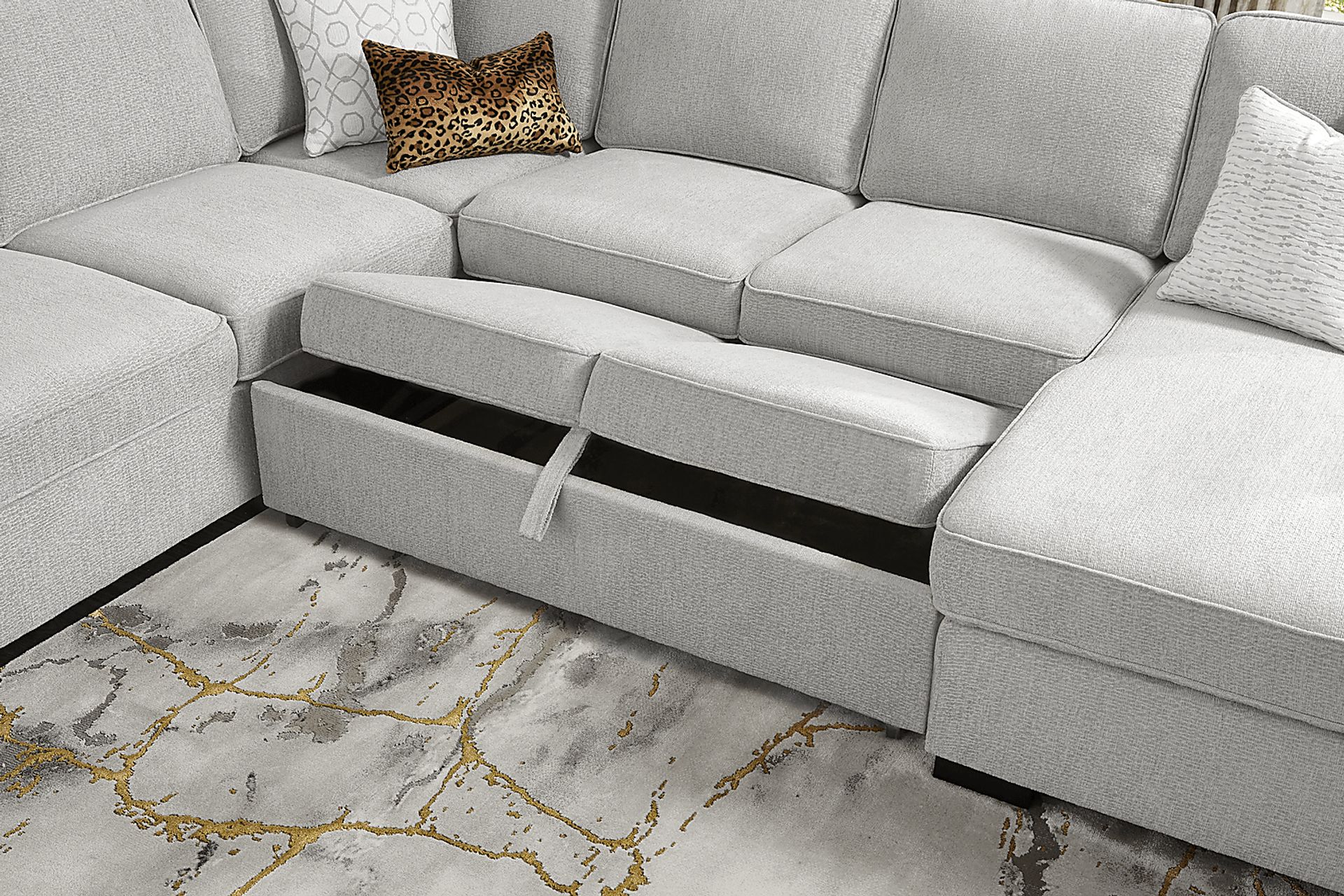 Catania Gray 3 Pc Sleeper Sectional - Image 12
