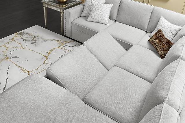 Catania Gray 6 Pc Sleeper Sectional Living Room - Thumbnail - Image 13