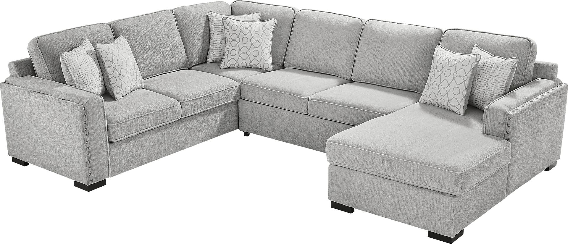 Catania Gray 3 Pc Sleeper Sectional - Image 4