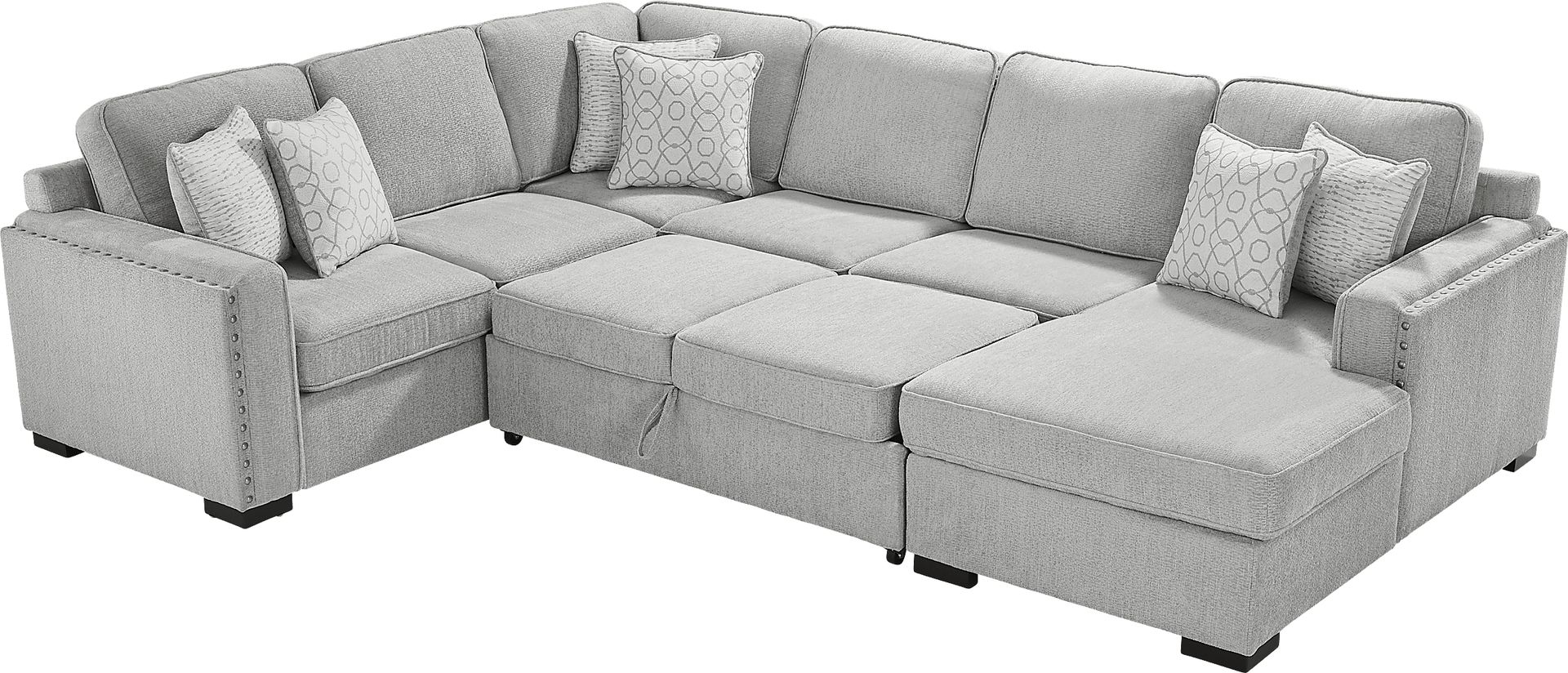 Catania Gray 3 Pc Sleeper Sectional - Image 5