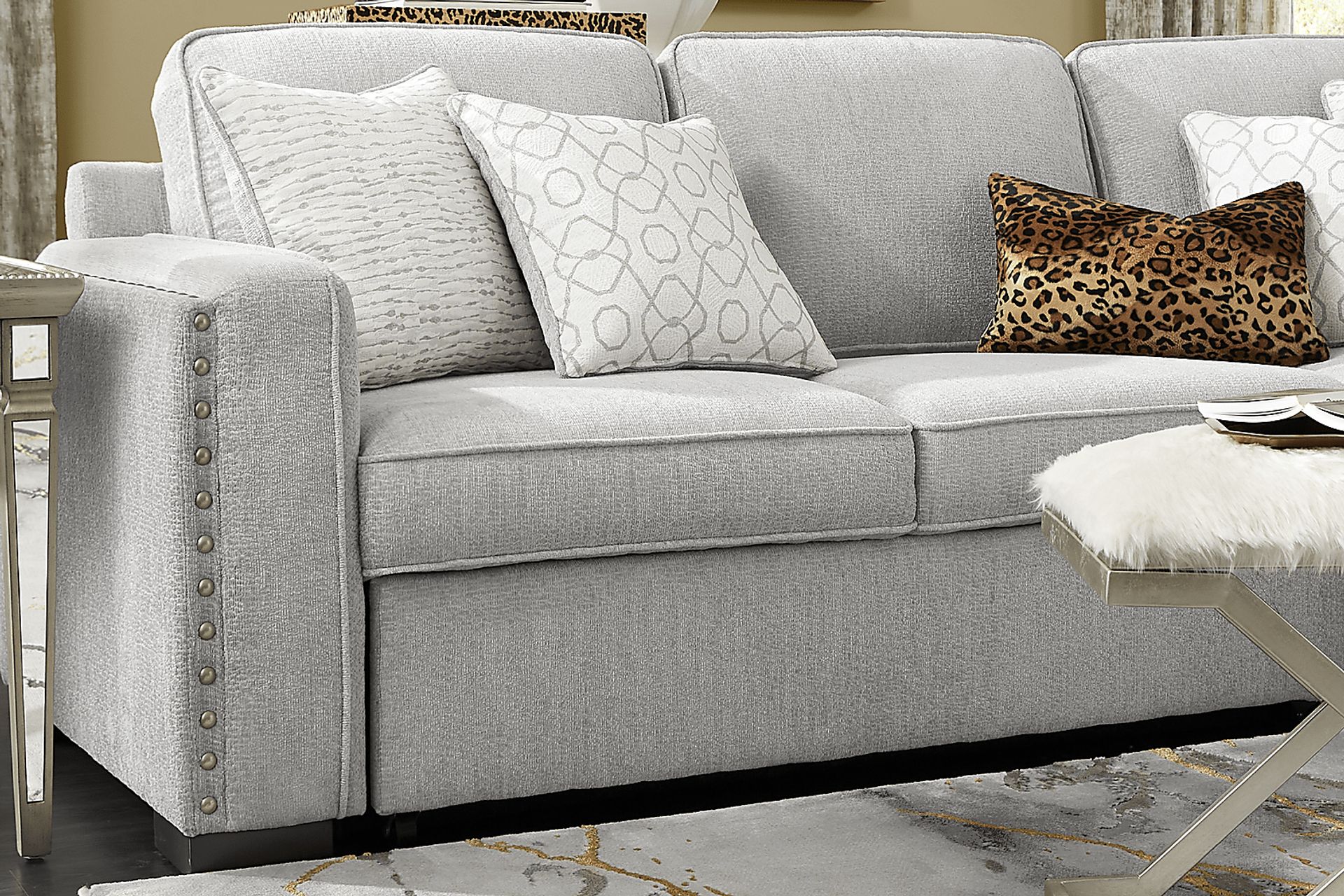 Catania Gray 3 Pc Sleeper Sectional - Image 7