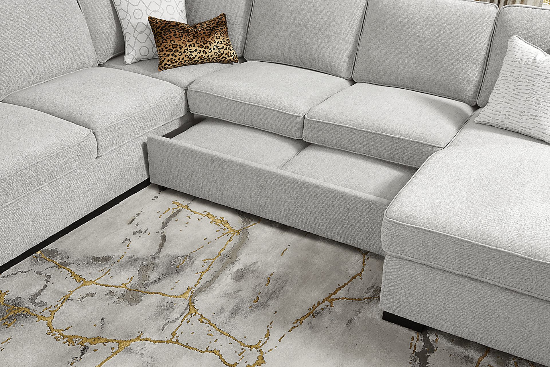 Catania Gray 3 Pc Sleeper Sectional - Image 9