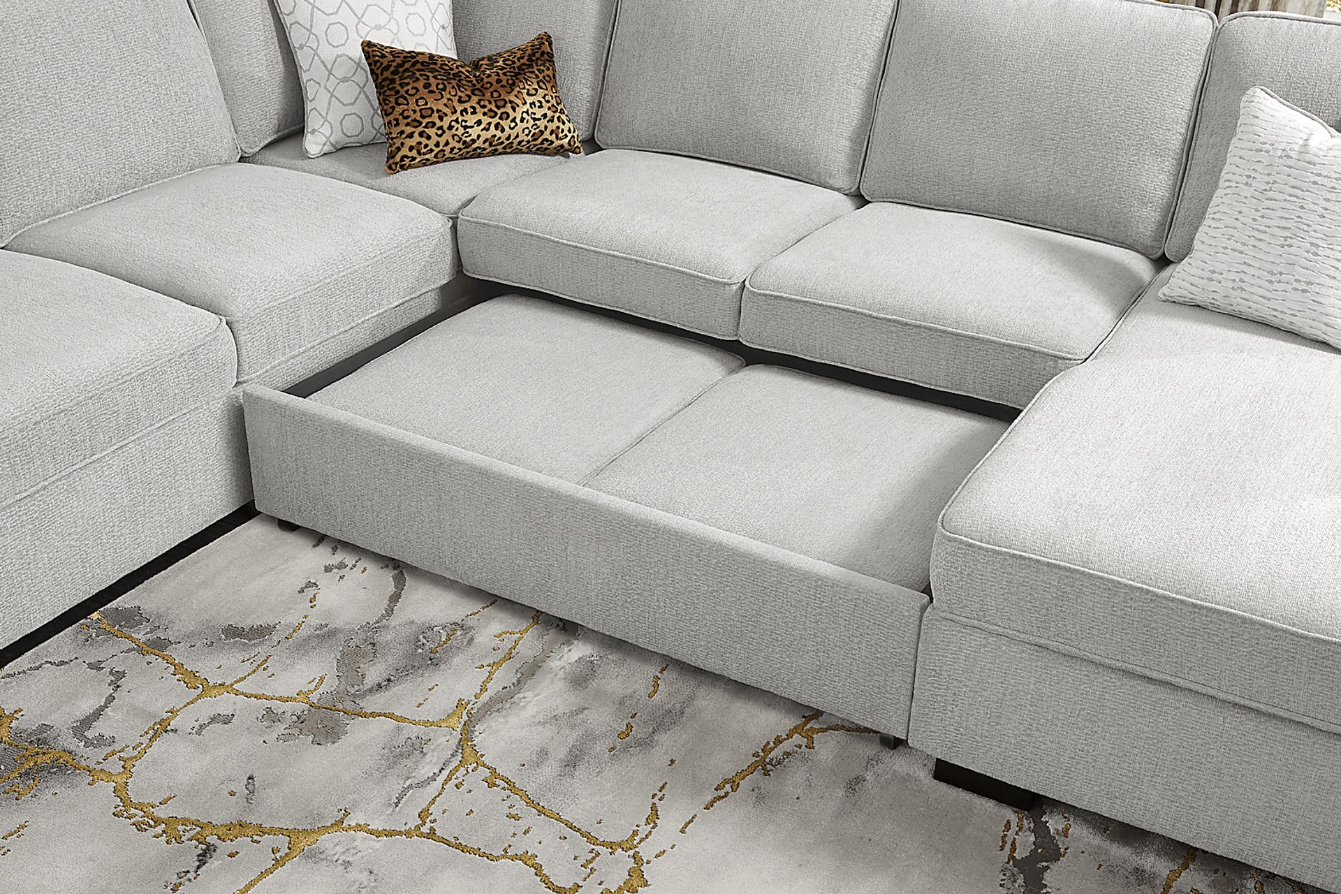 Catania Gray 3 Pc Sleeper Sectional - Image 11