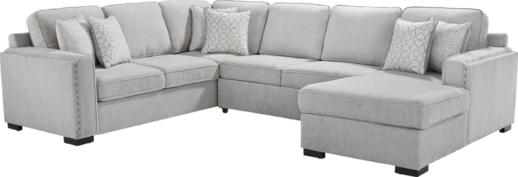 3 pc right arm chaise sleeper sectional