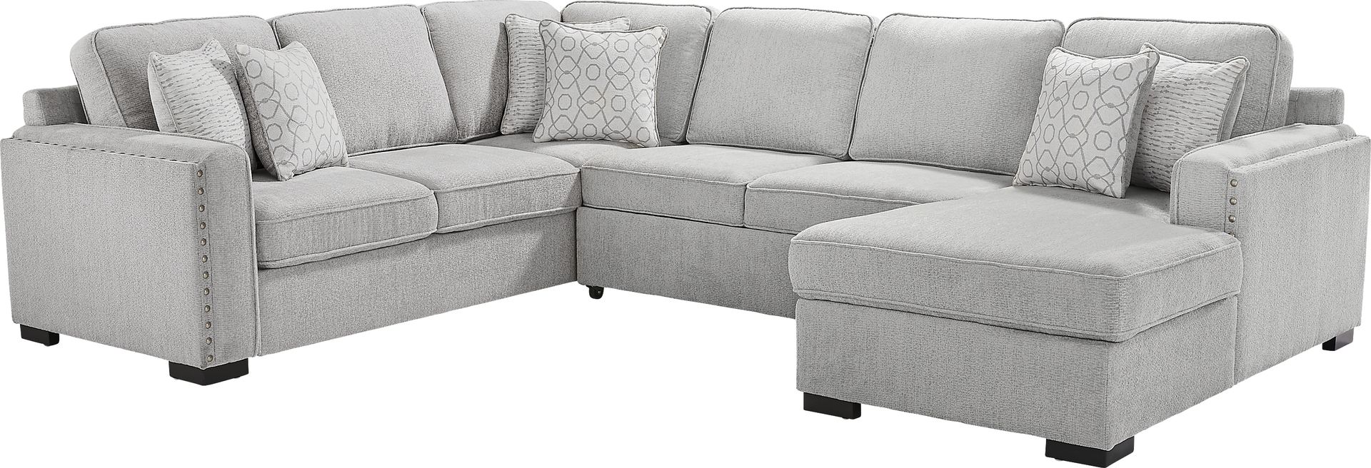 Catania Gray 3 Pc Sleeper Sectional - Image 1