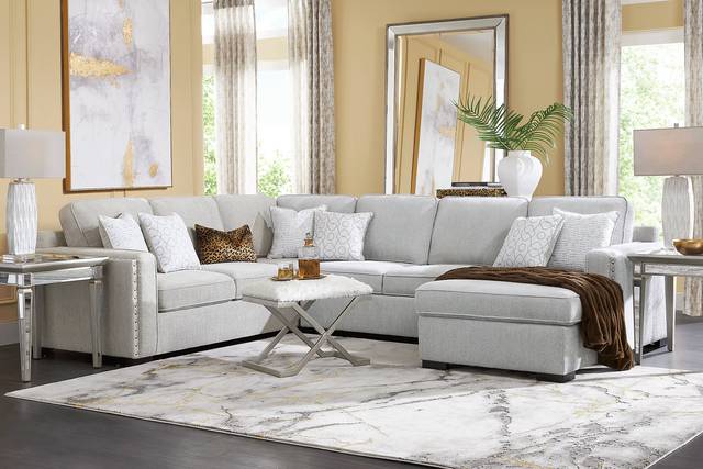Catania Gray 6 Pc Sleeper Sectional Living Room - Thumbnail - Image 1