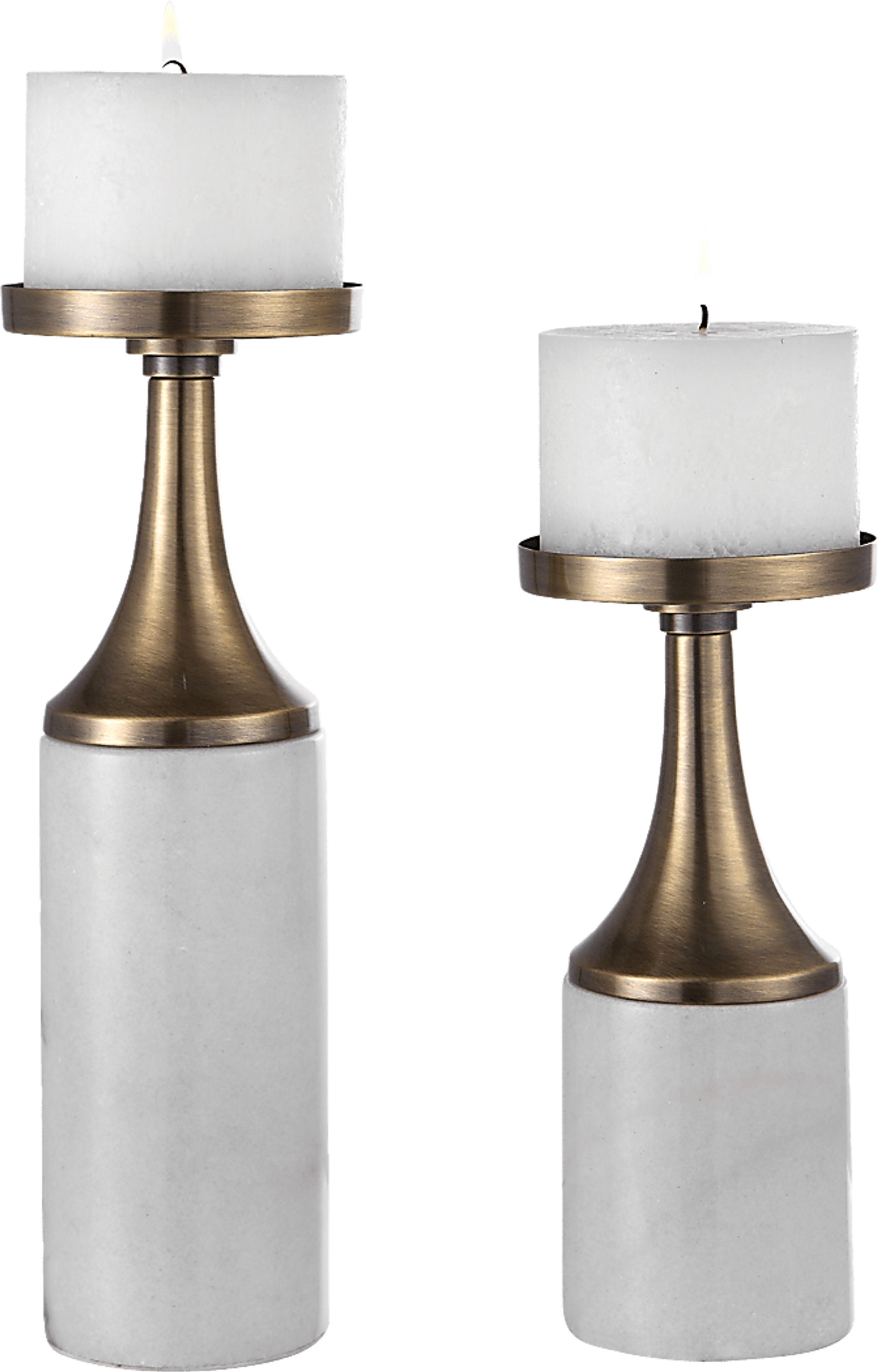 Catarine White Candle Holder, Set of 2 - Image 1
