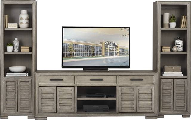 Cates Ridge Light Gray 3 Pc Wall Unit with 81 in. Console - Thumbnail - Image 1
