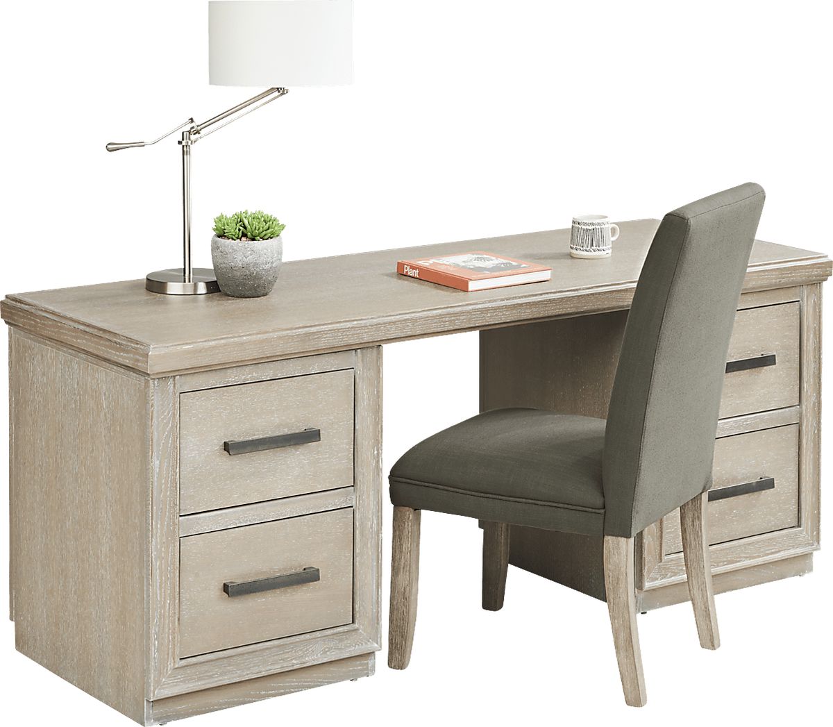 Cates Ridge 4 Pc Light Gray Desk With Chair | Rooms to Go