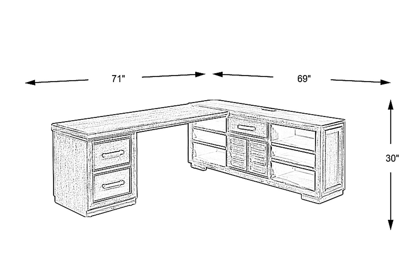 Cates Ridge Light Gray 4 Pc Desk | Rooms to Go