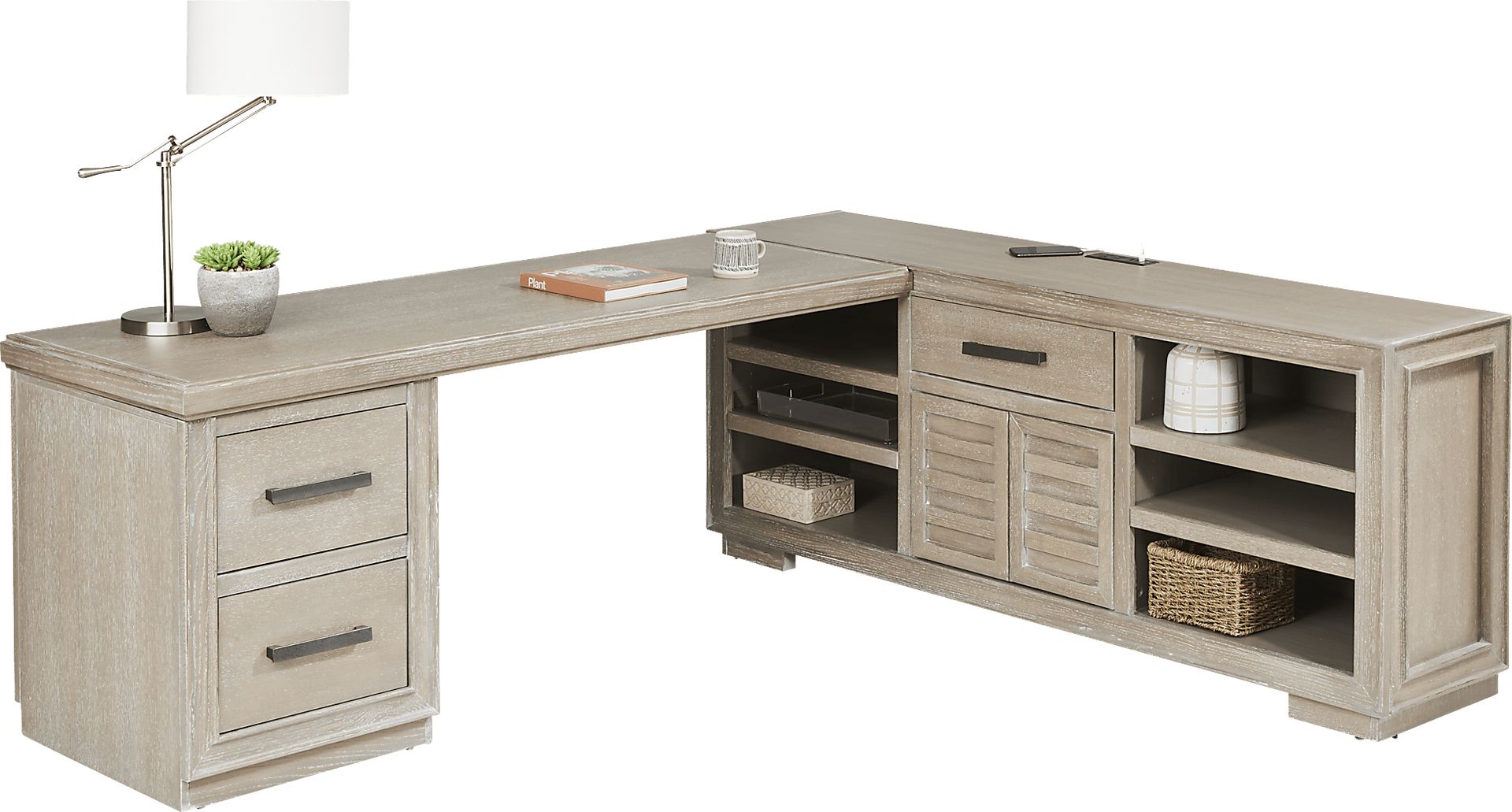 Cates Ridge Light Gray 4 Pc Desk | Rooms to Go