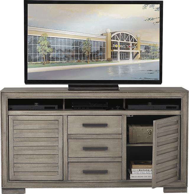 Cates Ridge Light Gray 62 in. Console - Thumbnail - Image 3