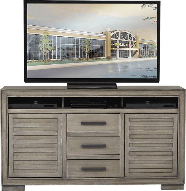 Cates Ridge Light Gray 62 in. Console - Thumbnail - Image 1