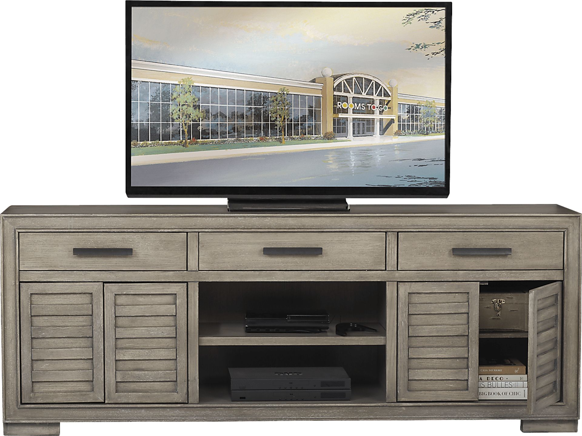 Cates Ridge Light Gray 81 in. Console - Image 3