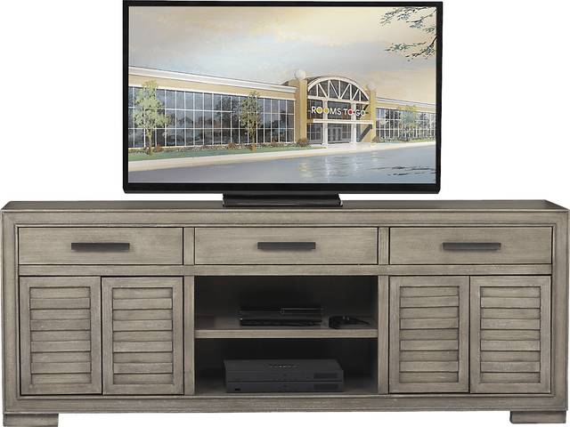 Cates Ridge Light Gray 81 in. Console - Thumbnail - Image 1