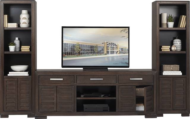 Cates Ridge Tobacco 3 Pc Wall Unit with 81 in. Console - Thumbnail - Image 2
