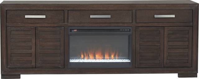 Cates Ridge Tobacco 81 in. Console with Electric Fireplace - Thumbnail - Image 2