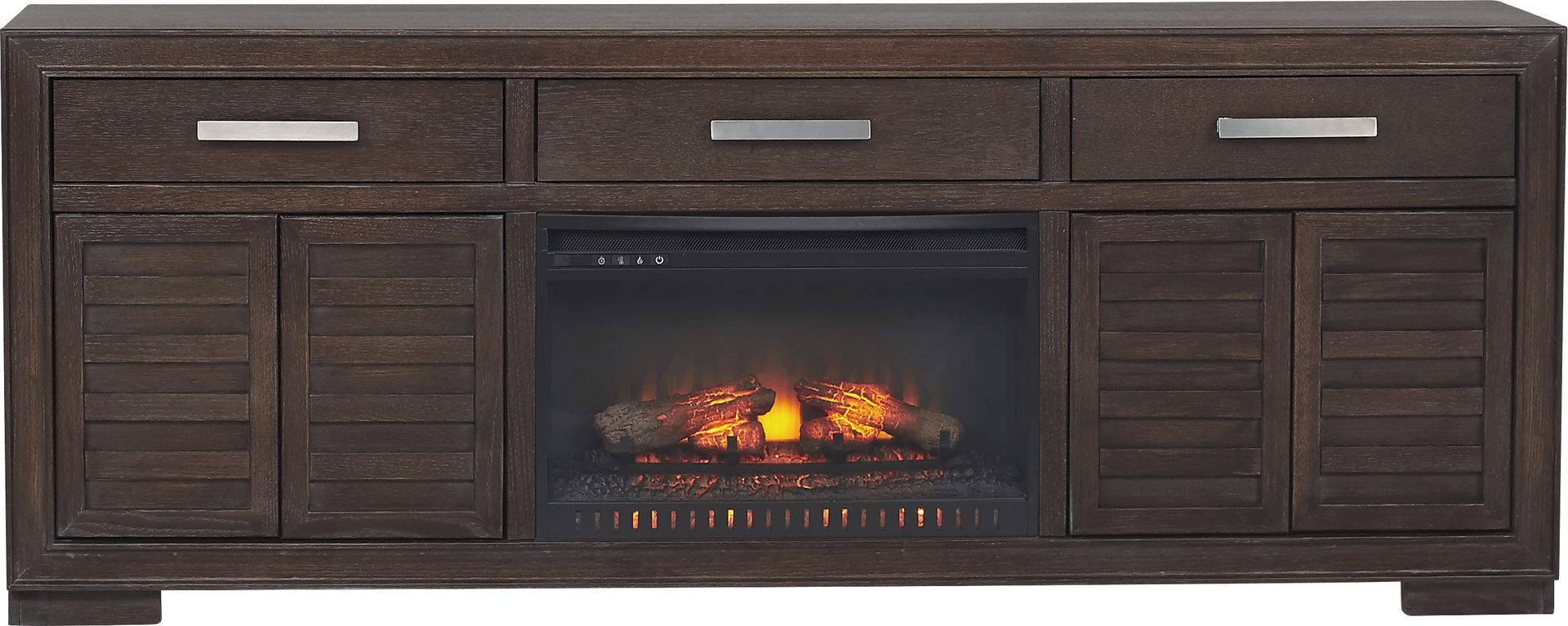 Cates Ridge Tobacco 81 in. Console with Electric Log Fireplace - Image 2