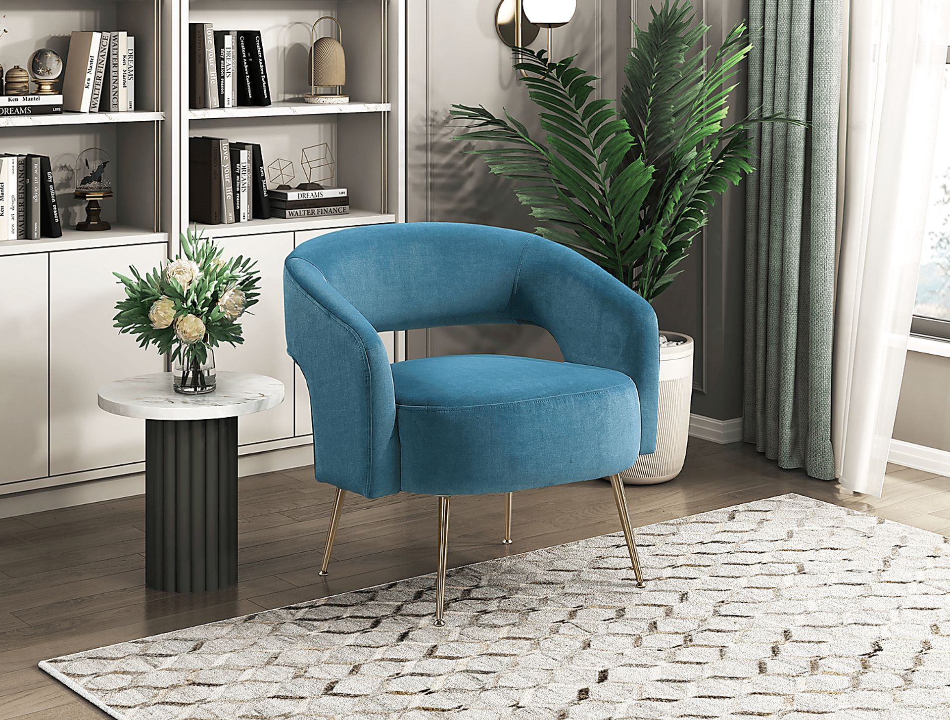 Catlea Blue Accent Chair - Image 2