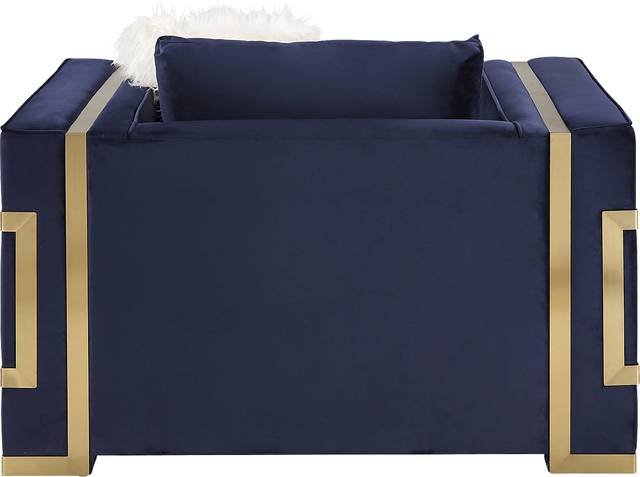 Catowba Blue Accent Chair with Two Pillows - Thumbnail - Image 5