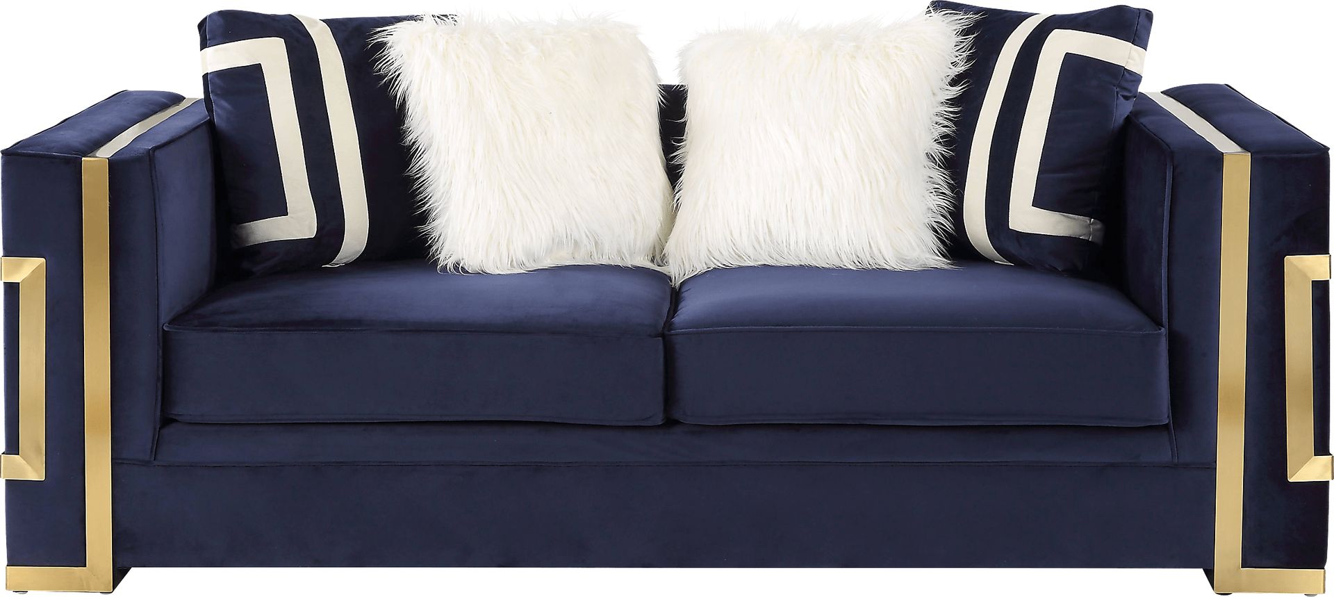 Catowba Blue Loveseat with Four Pillows - Image 3