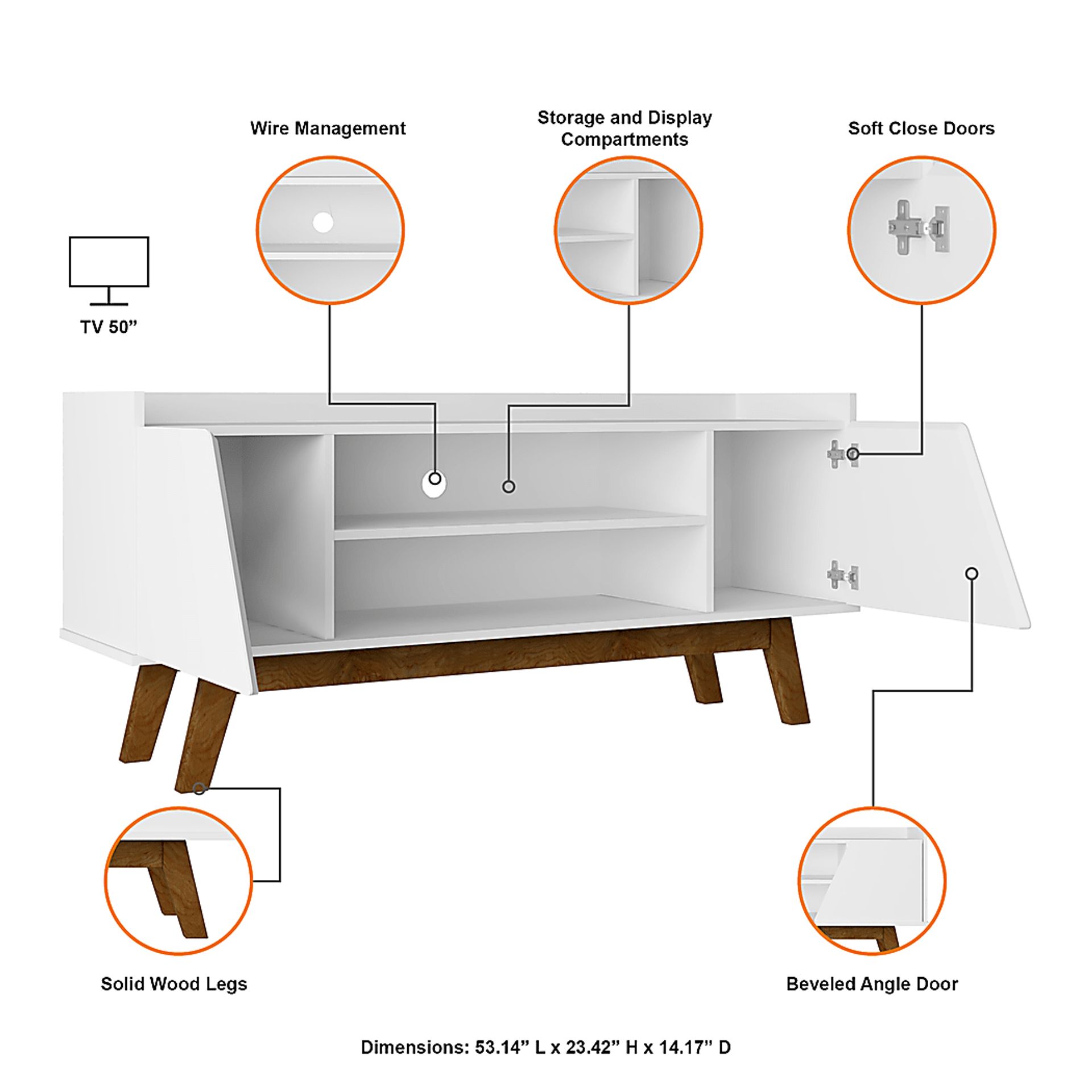 Caughey I White 53.5 in. Console - Image 8
