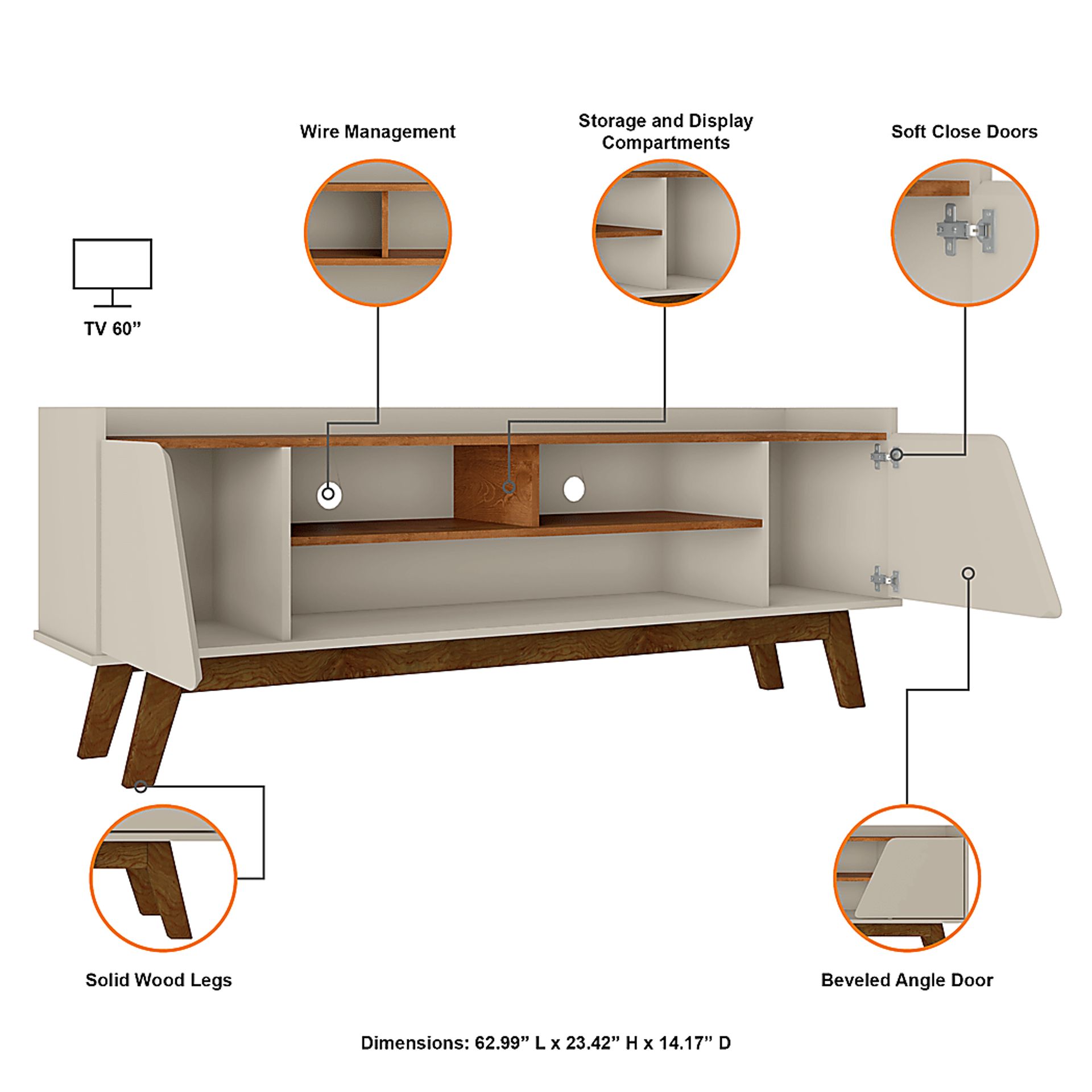 Caughey II Off-White 63 in. Console - Image 7