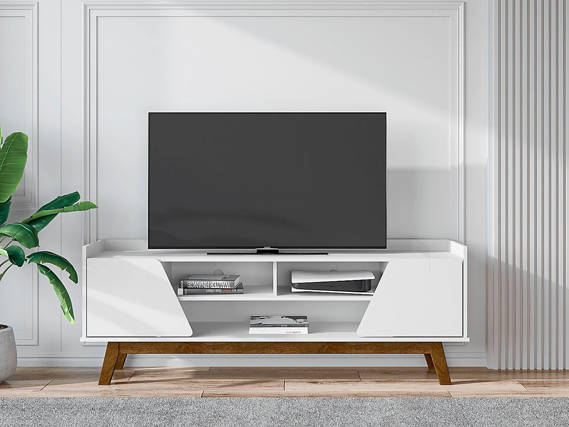Caughey II White 63 in. Console - Image 2