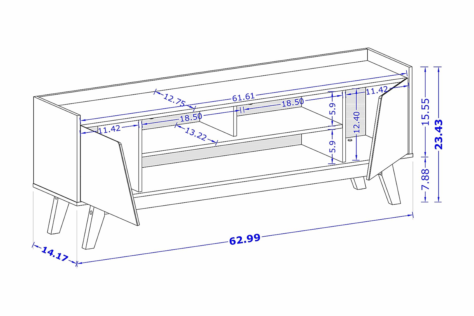 Caughey II White 63 in. Console - Image 6