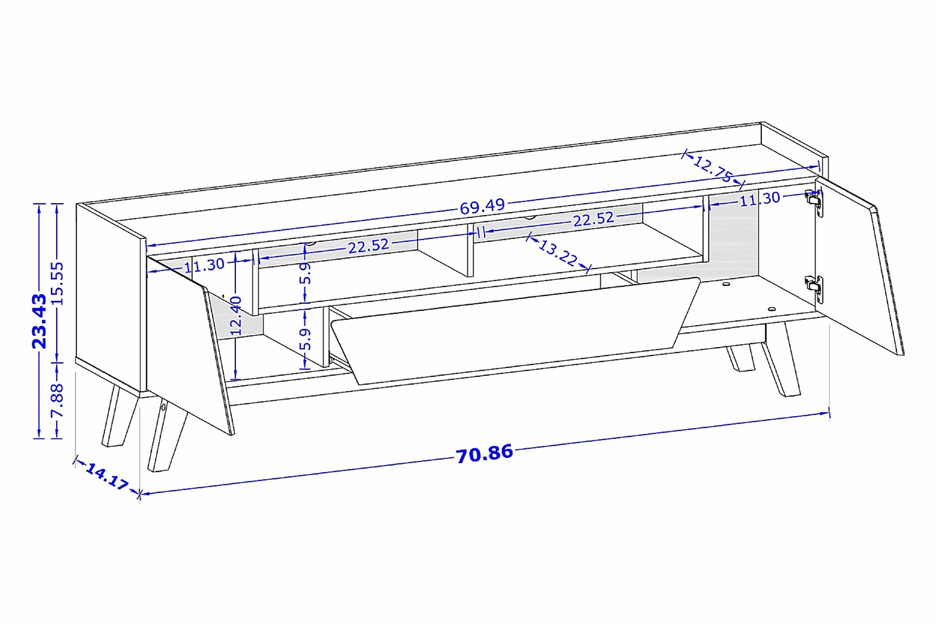 Caughey III Black 71 in. Console - Image 5
