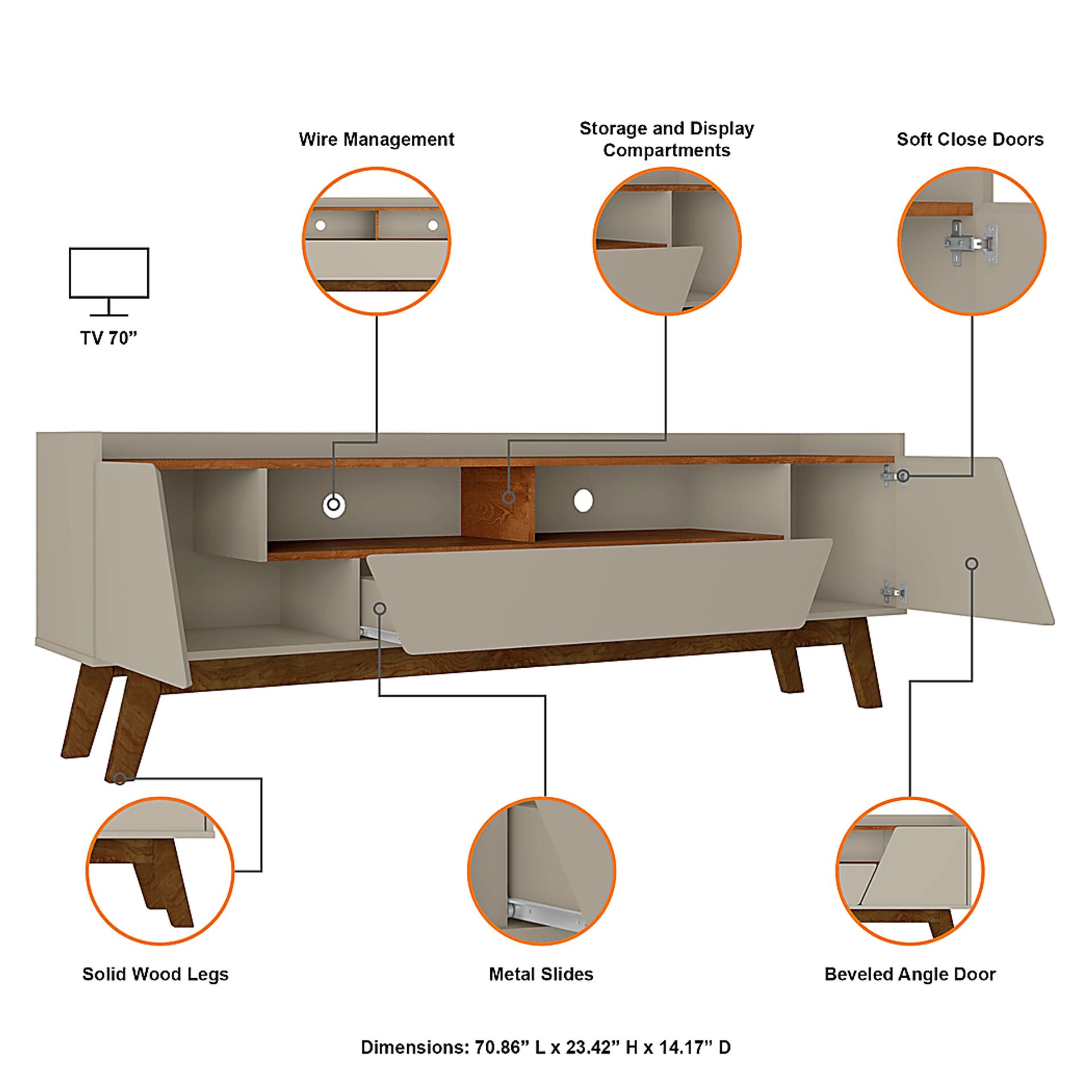 Caughey III Off-White 71 in. Console - Image 6