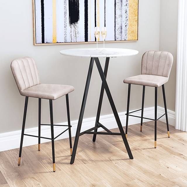 Cauldwell Gray Bar Height Stool, Set of 2 - Thumbnail - Image 2