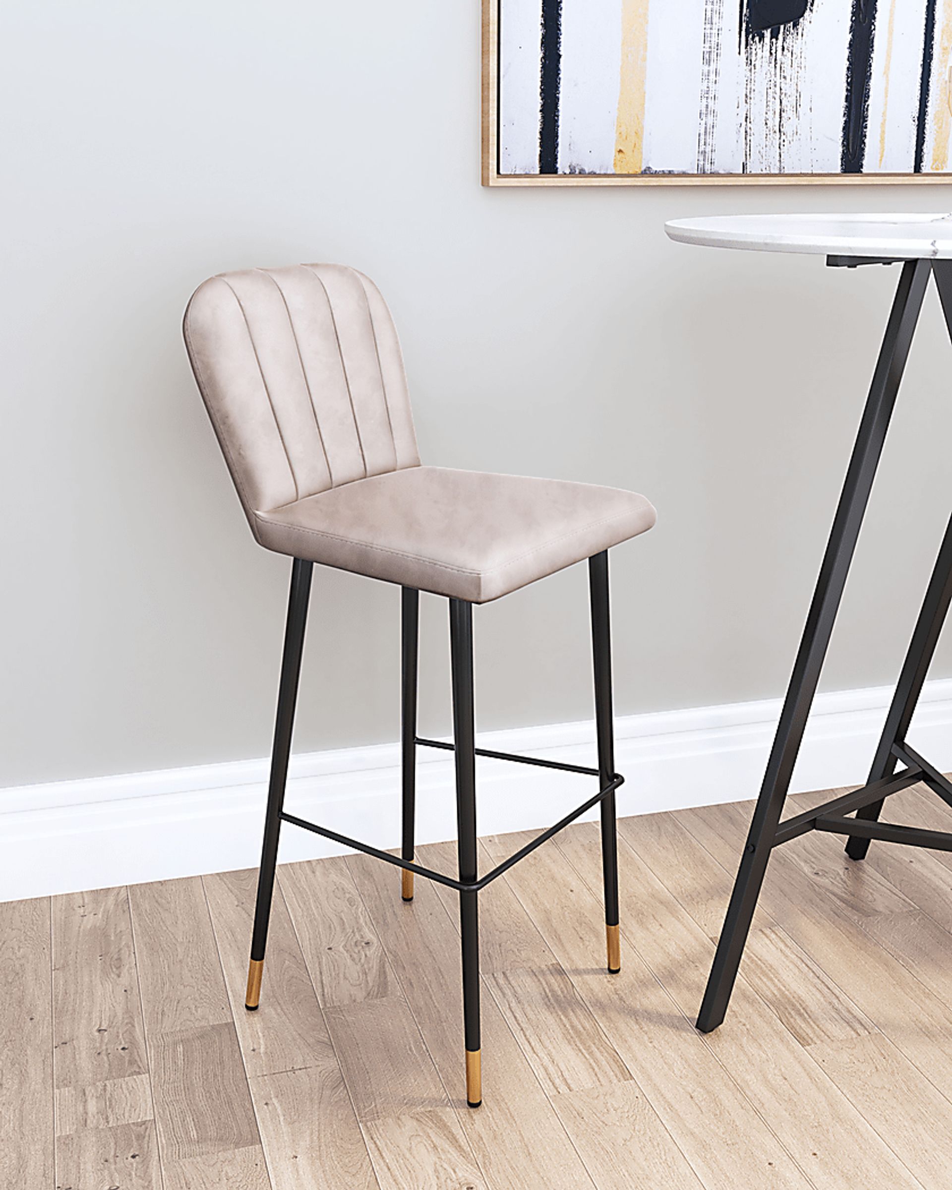 Cauldwell Gray Bar Height Stool, Set of 2 - Image 3