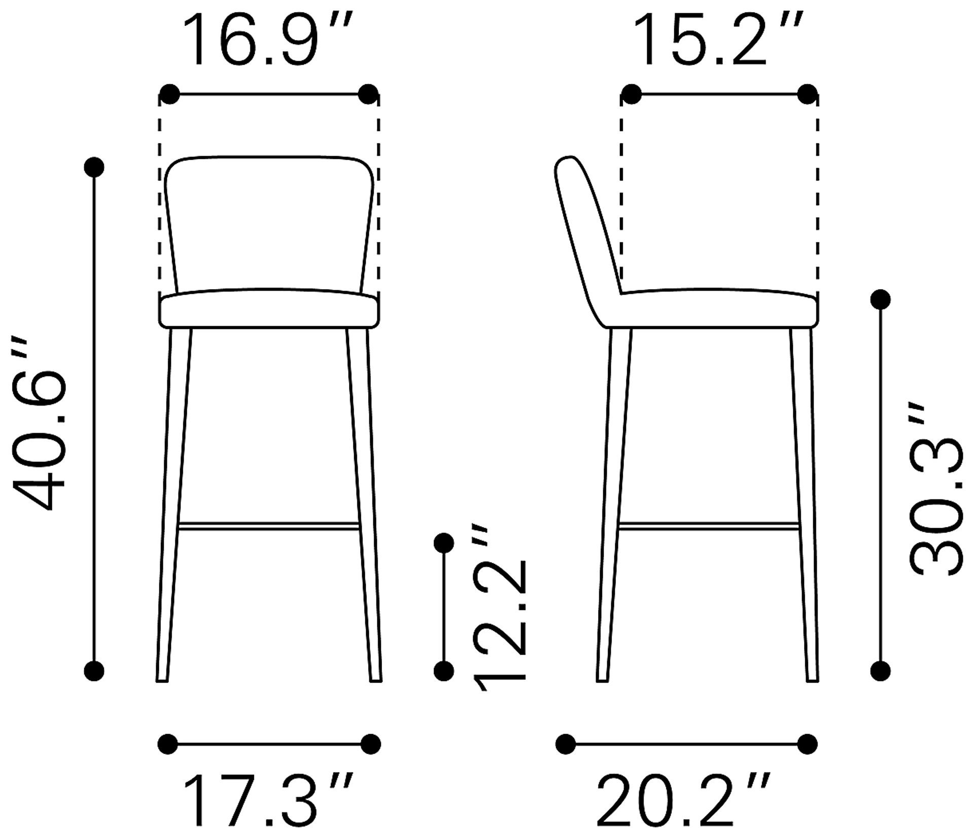 Cauldwell Gray Bar Height Stool, Set of 2 - Image 10