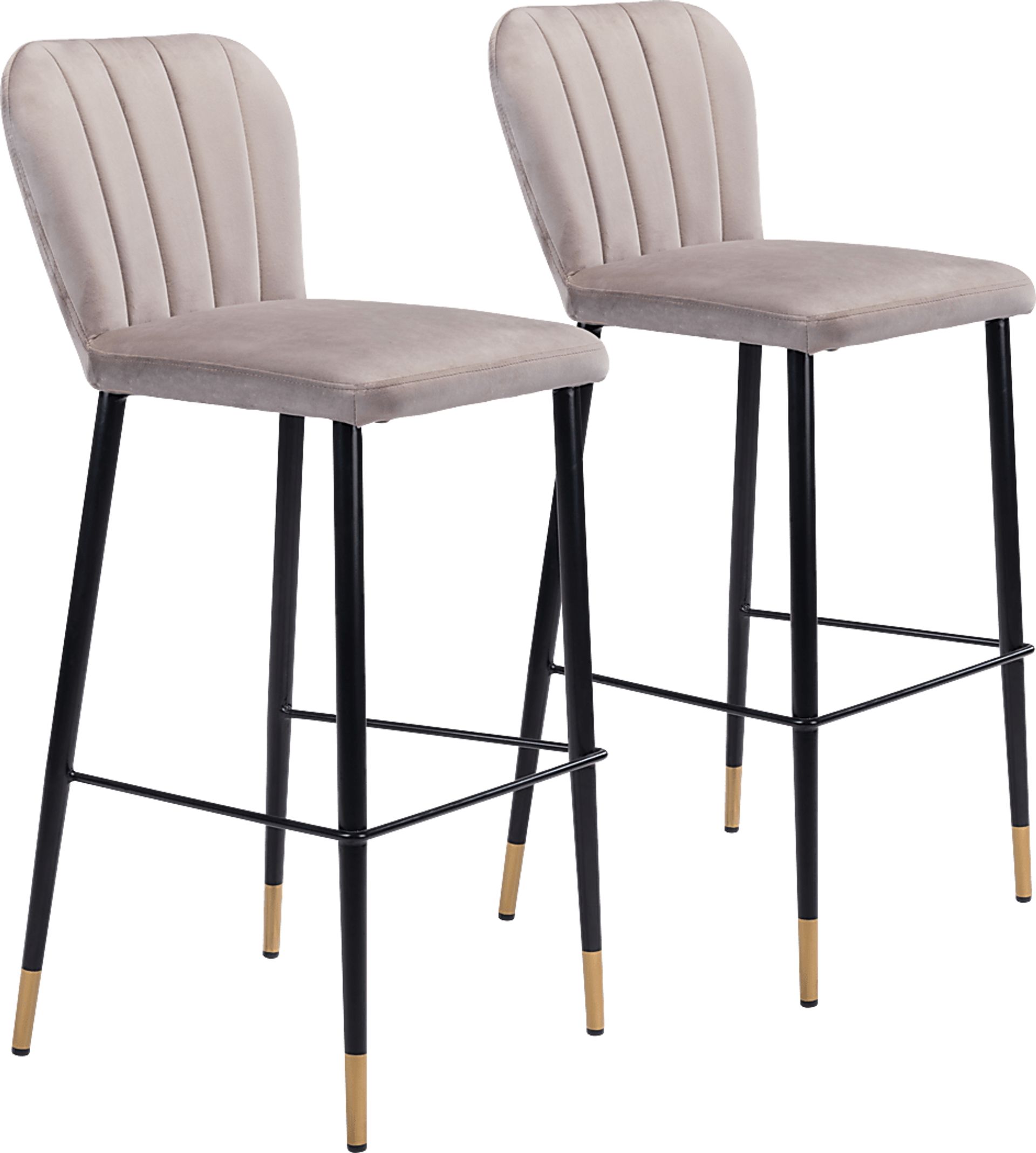 Cauldwell Gray Bar Height Stool, Set of 2 - Image 1