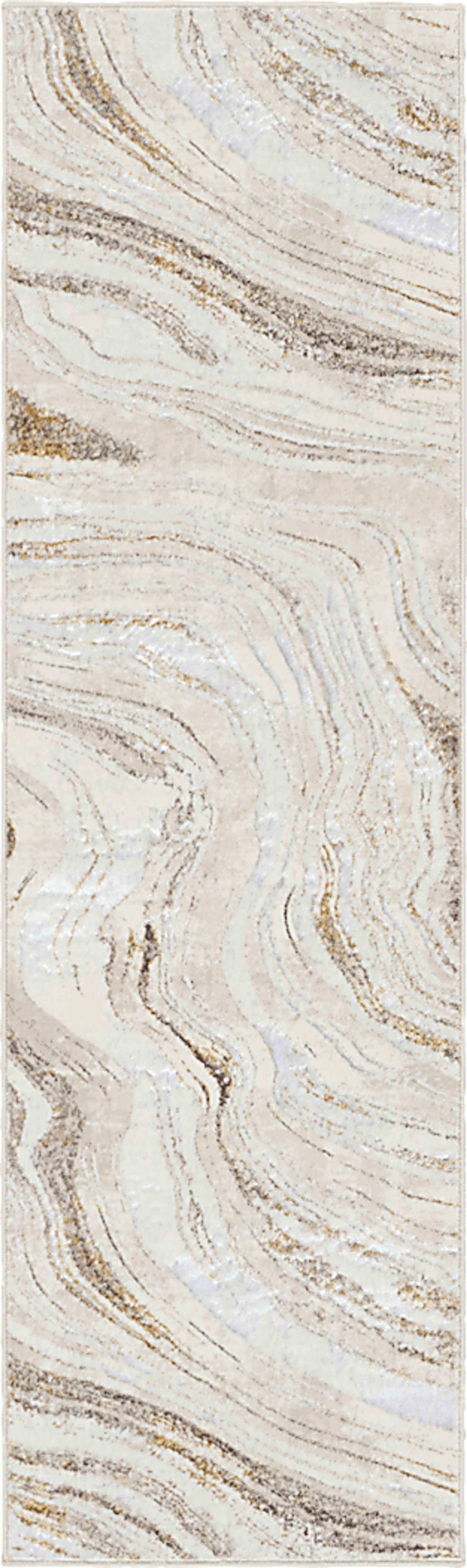 Caulgan Gray/Gold 2'3 x 7'6 Runner Rug - Image 1