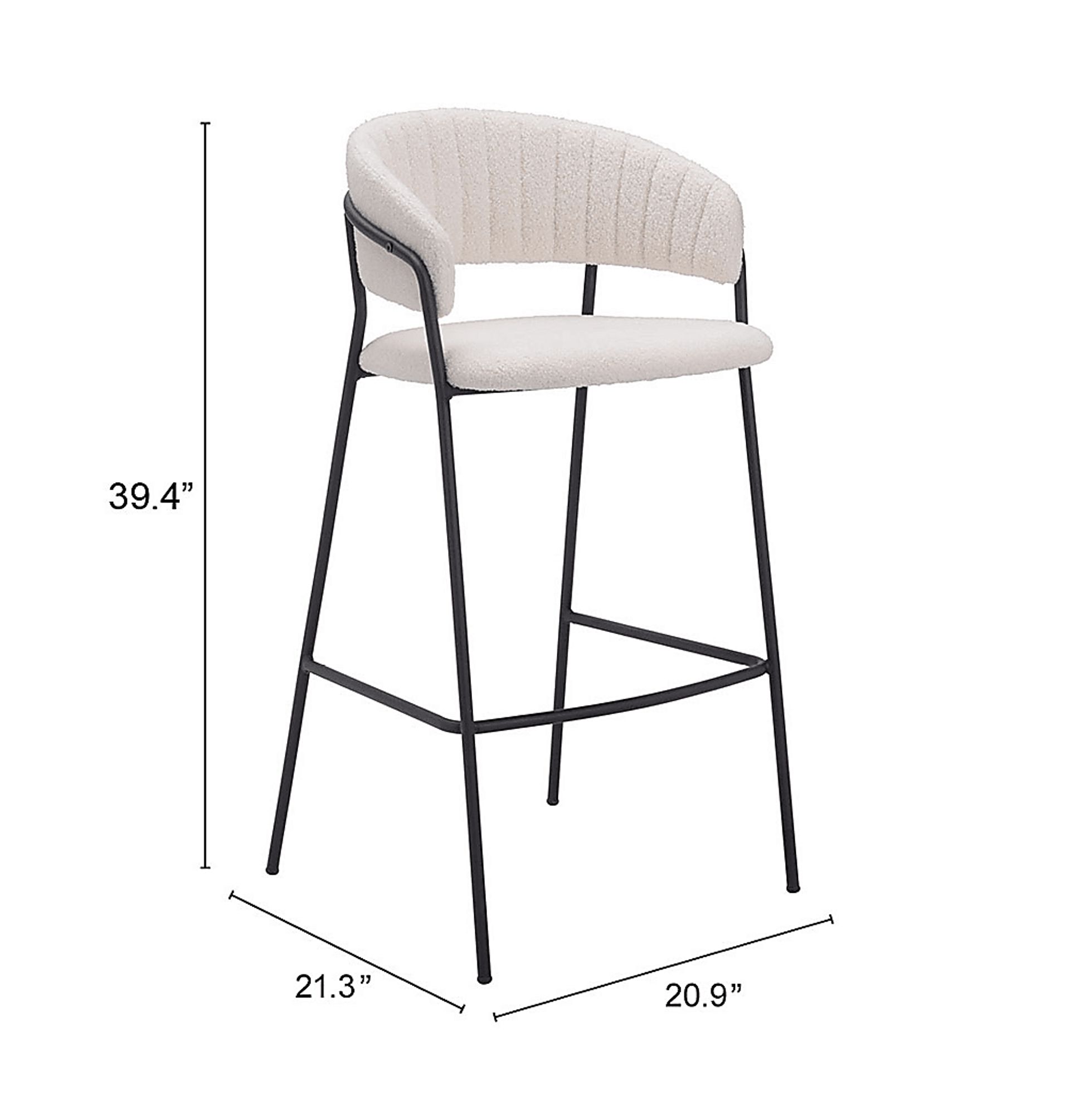 Causbie White Barstool, Set of 2 - Image 8