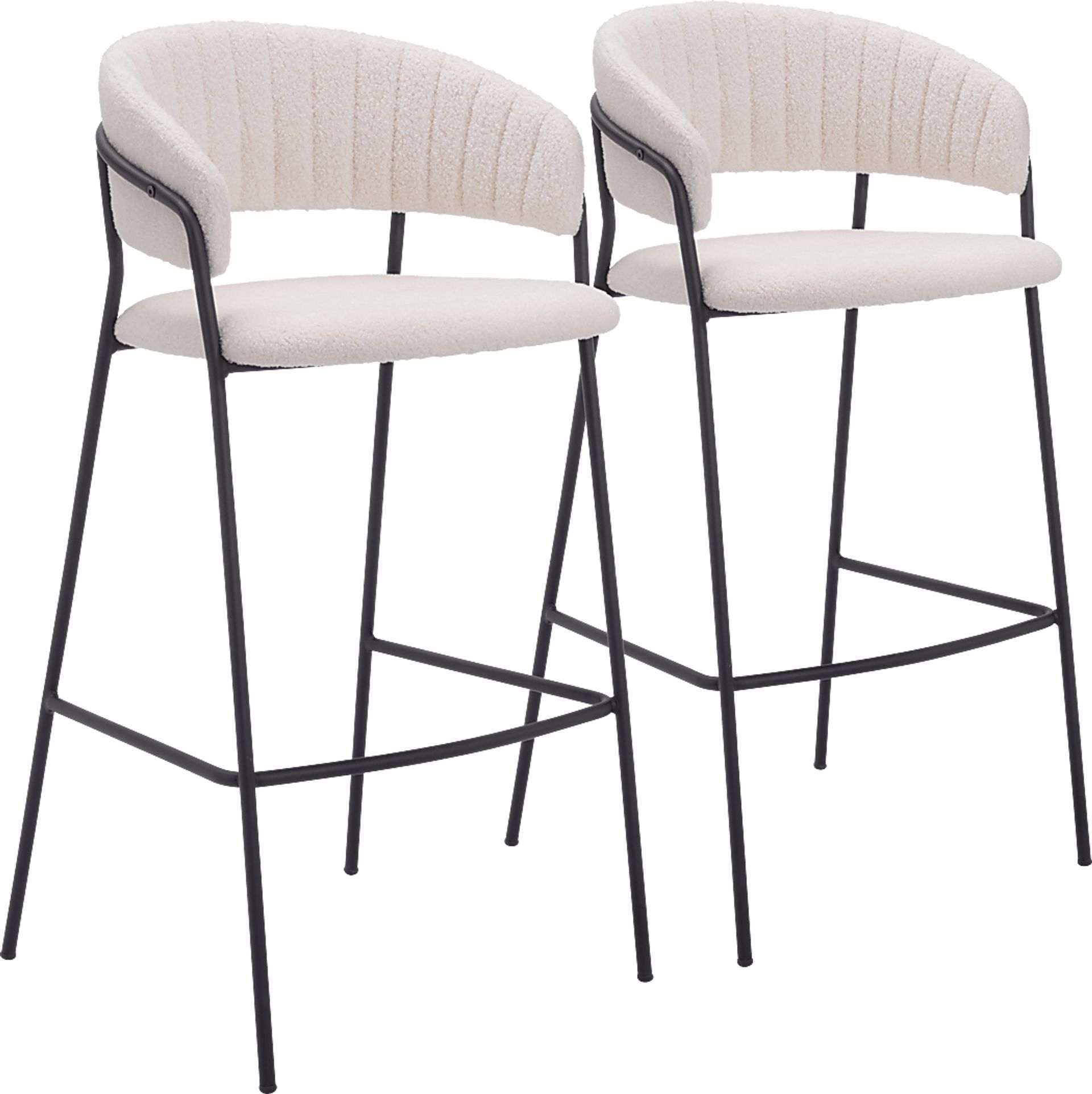 Causbie White Barstool, Set of 2 - Image 1