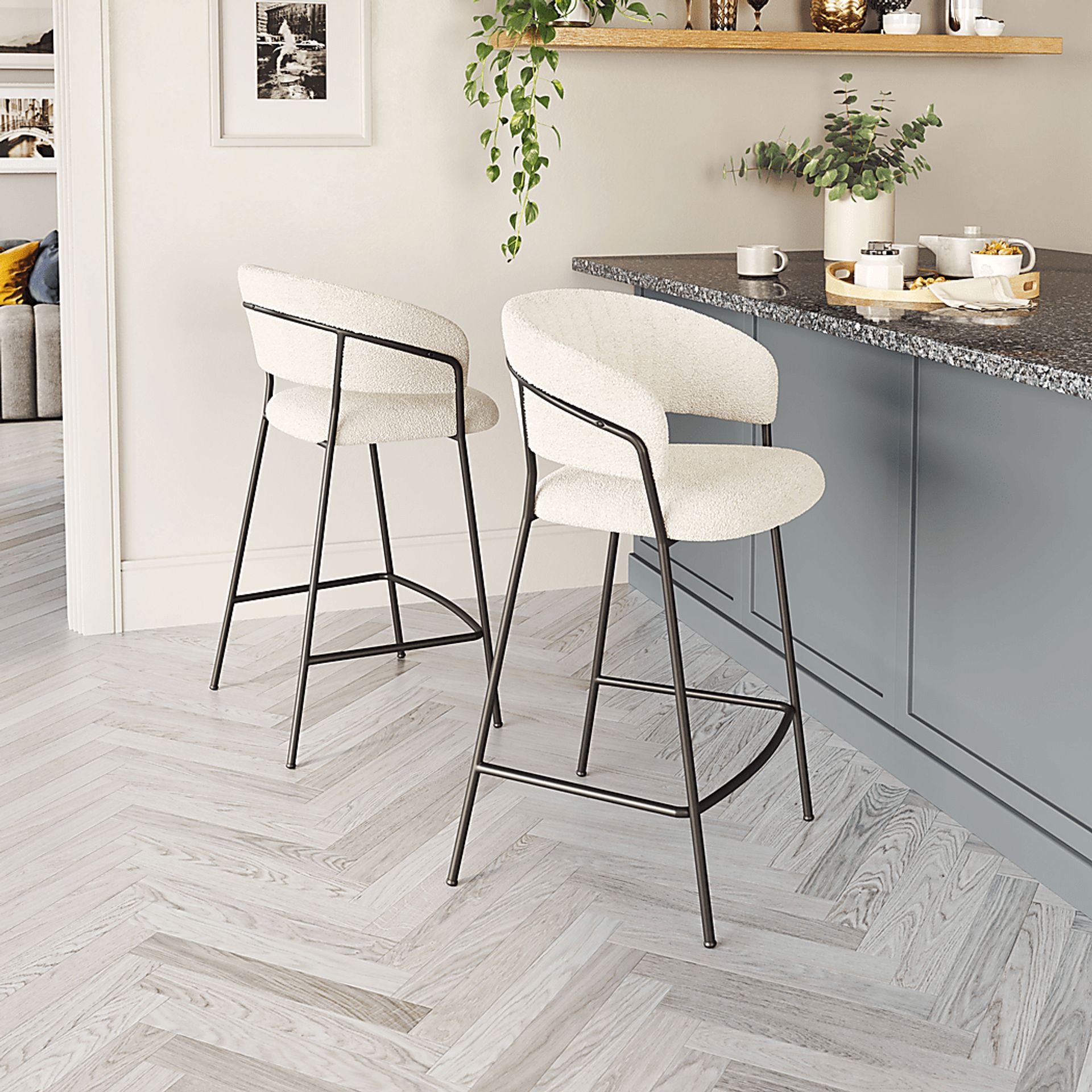 Causbie White Counter Height Stool, Set of 2 - Image 2