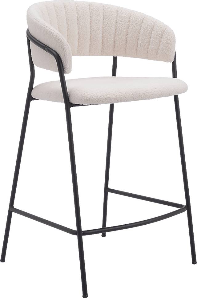 Causbie White Counter Height Stool, Set of 2 - Thumbnail - Image 3