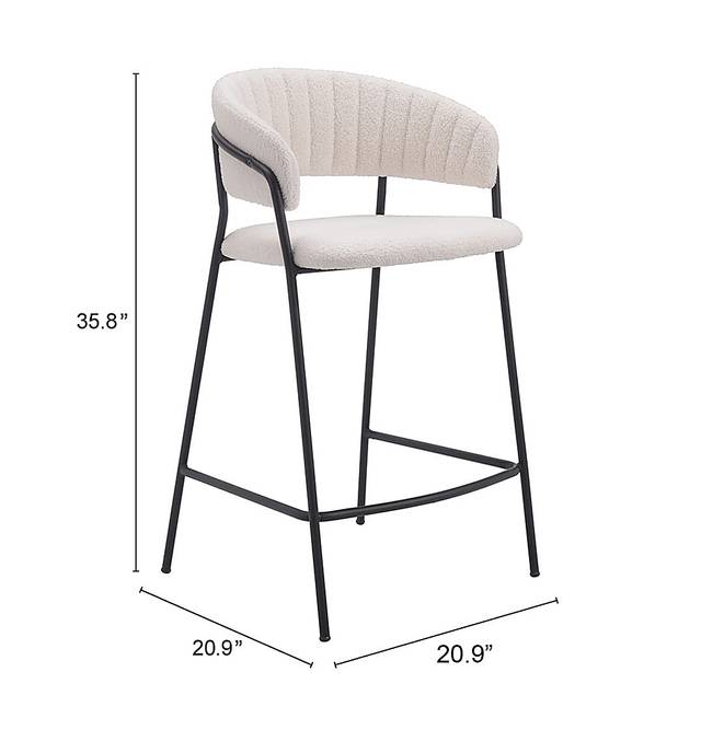 Causbie White Counter Height Stool, Set of 2 - Thumbnail - Image 8