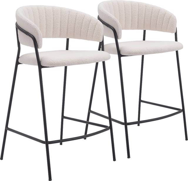 Causbie White Counter Height Stool, Set of 2 - Thumbnail - Image 1
