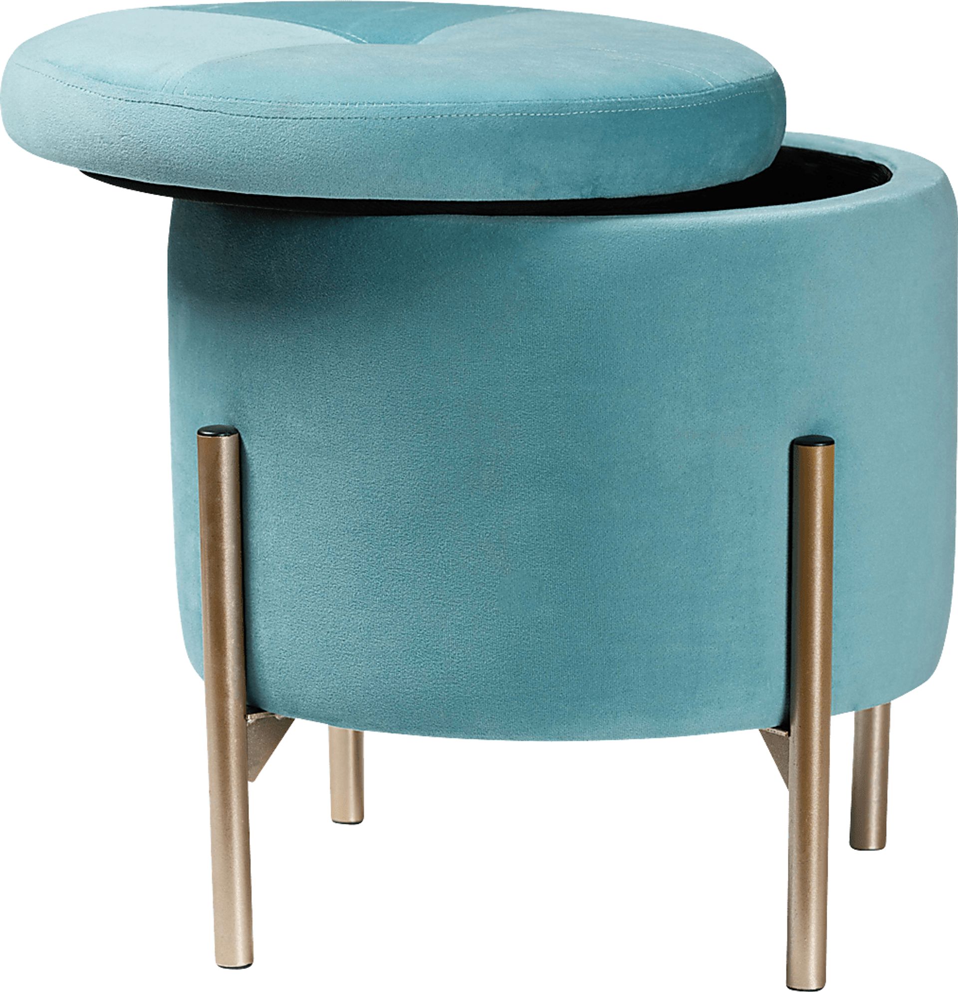Causton Blue Ottoman - Image 2