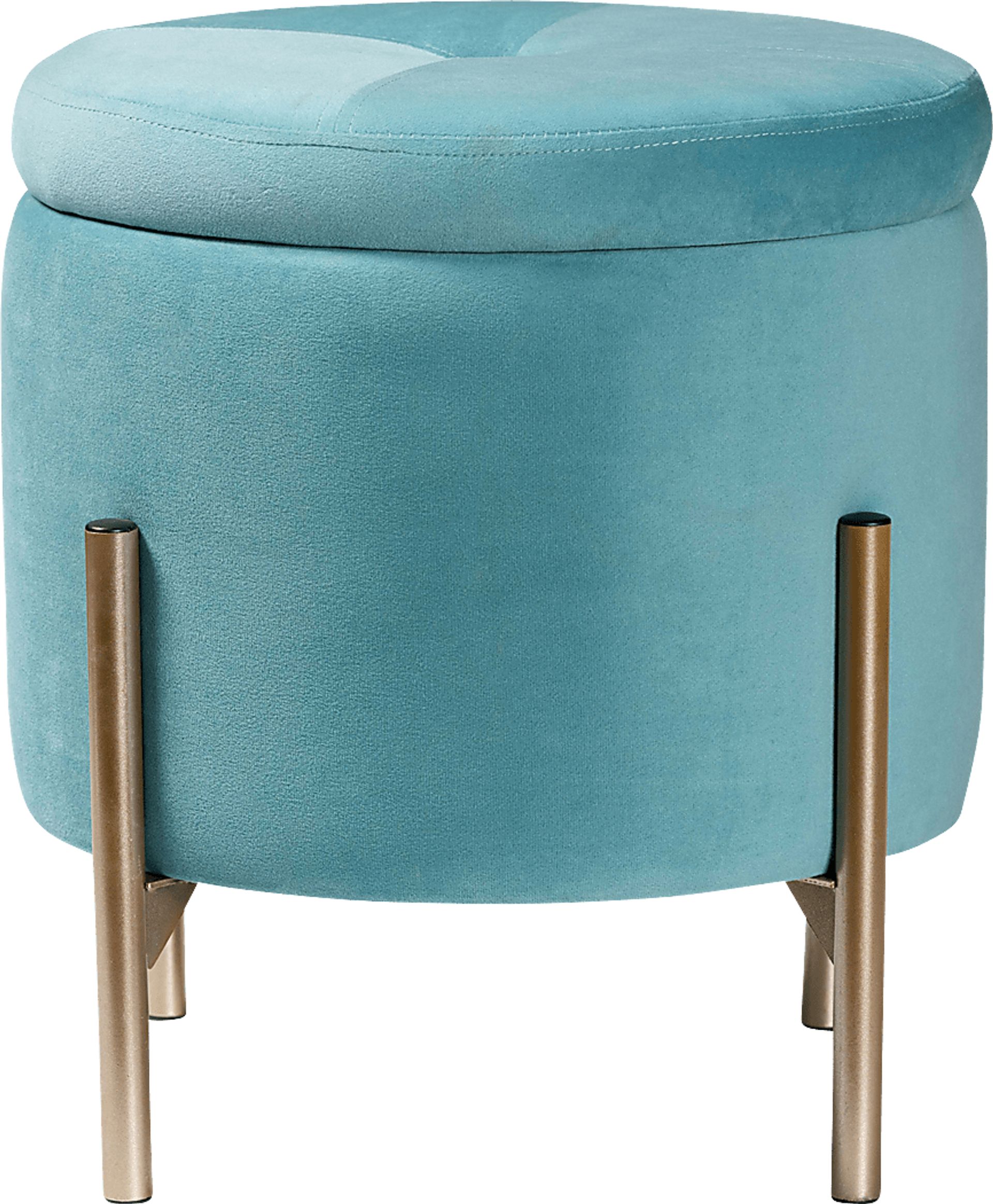 Causton Blue Ottoman - Image 3