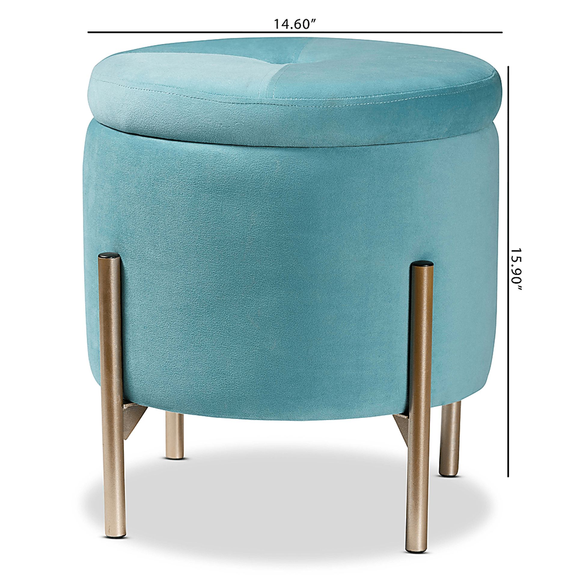 Causton Blue Ottoman - Image 8